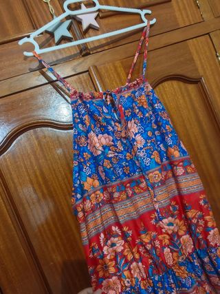 Vestido largo verano - rojo, azul