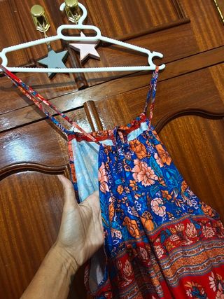 Vestido largo verano - rojo, azul