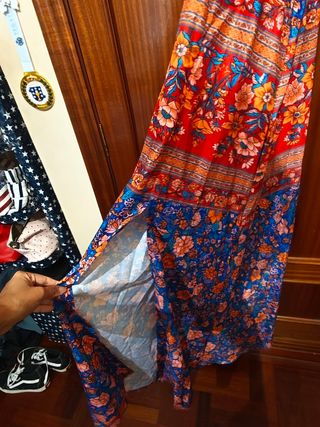 Vestido largo verano - rojo, azul