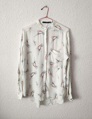 Blusa Zara colibríes T-M