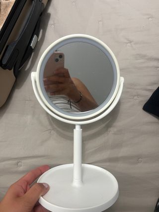 Espejo tocador blanco con luz