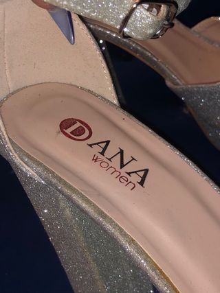 Tacones Plata Brillantes Mujer