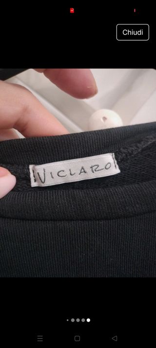 Felpa nera Viclaro con volant