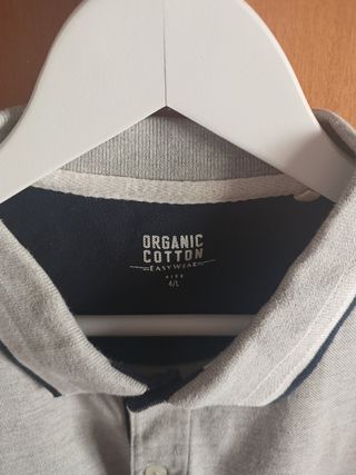 Polo manga larga rayas gris-blanco