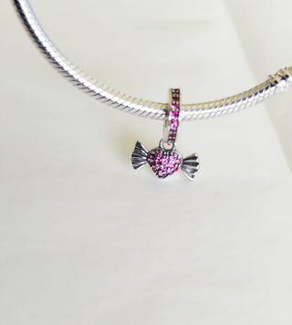 Charm Colgante Corazón Rosa para pulsera Pandora 