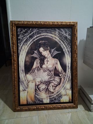 Cuadro gótico - Mujer con abanico