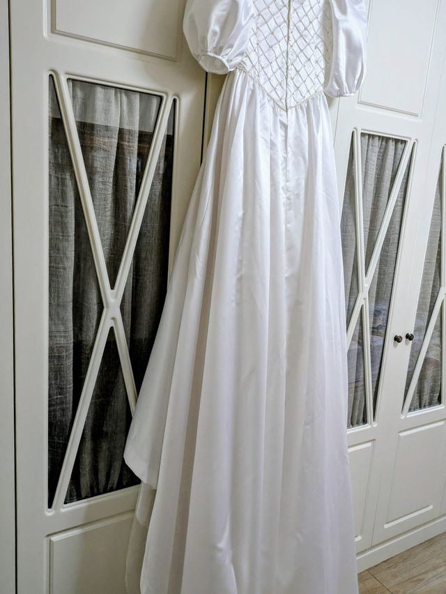 Vestido novia años 80 blanco