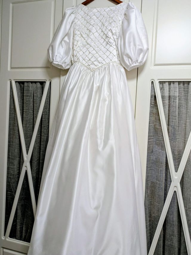 Vestido novia años 80 blanco