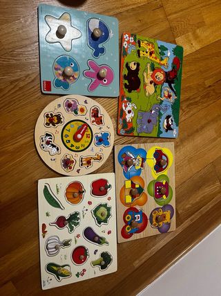 5 Puzzles infantiles de madera
