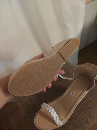 Sandalias esparto blancas - talla 38. A estrenar