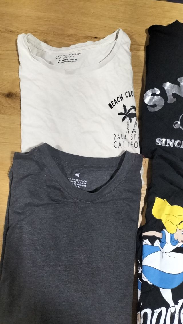 4 Camisetas varias tallas 12-14