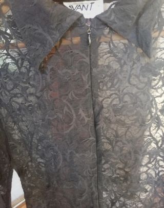 Camicia nera Avant in pizzo