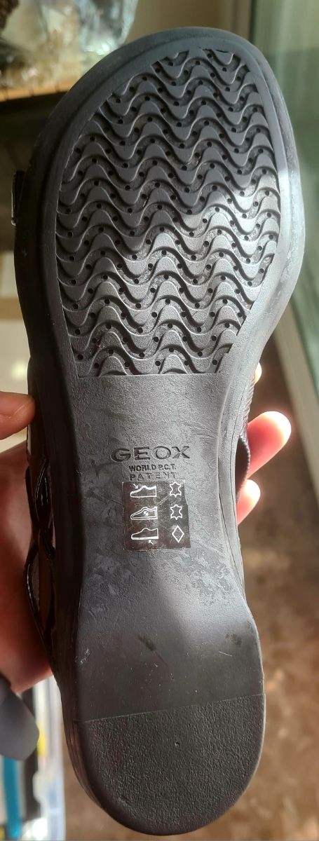 Sandalias Geox negras piel y charol, talla 38