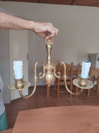 Lámpara 2 brazos dorada - Metal