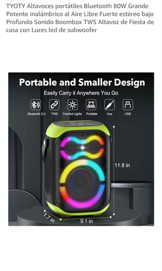 Altavoz Bluetooth TYOTY A95 portátil