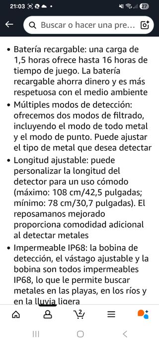 Detector Metales Tisey Niños/Adultos