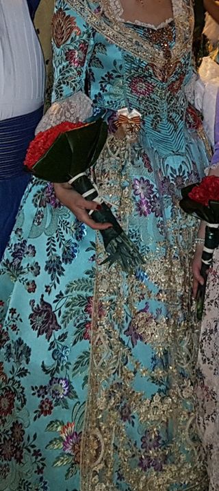 Traje Fallera S.XVIII turquesa