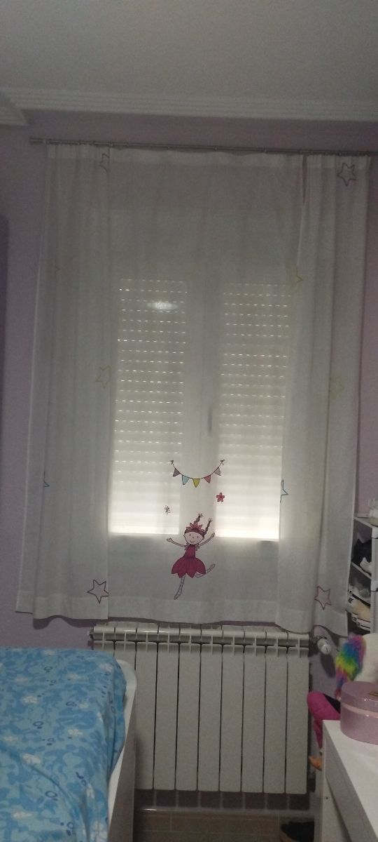 Cortinas infantiles Reig Marti blancas con hada
