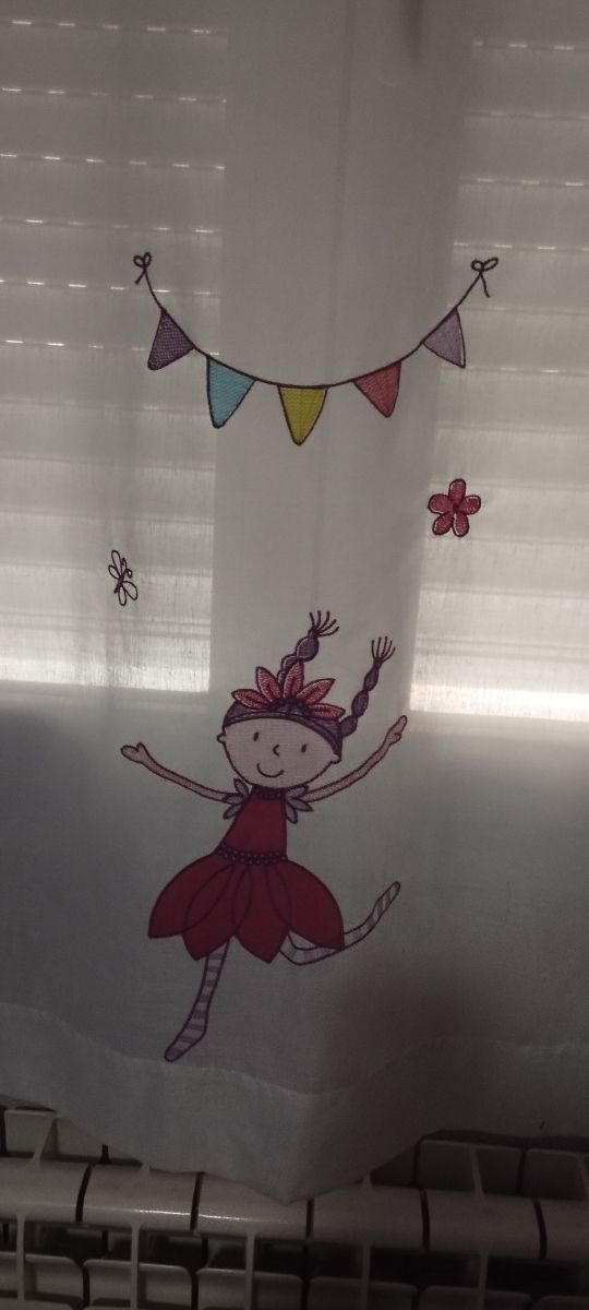 Cortinas infantiles Reig Marti blancas con hada