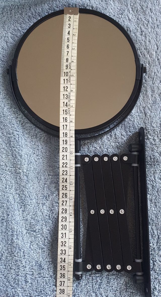 Espejo aumento pared - Negro extensible.