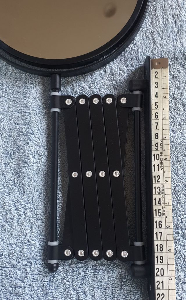 Espejo aumento pared - Negro extensible.