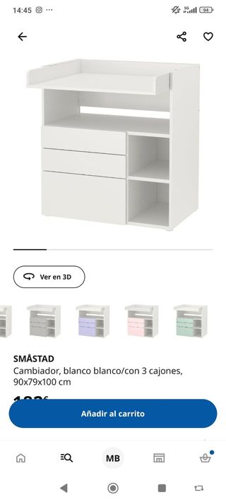 Cambiador bebé Ikea - cajones