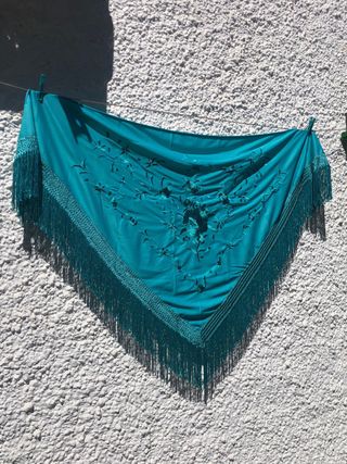 Mantoncillo Flamenco Verde Agua