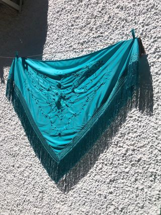 Mantoncillo Flamenco Verde Agua