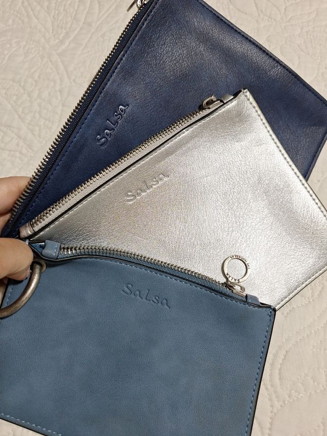 3 Bolsos Salsa - Azul y Plata