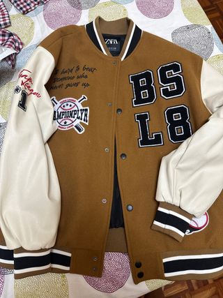 Chaqueta béisbol ZARA marrón talla 13/14