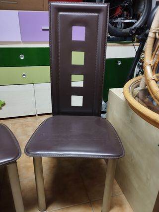 4 sillas comedor marrón modernas