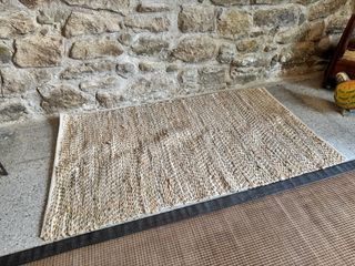 Alfombra yute beige 91x152cm