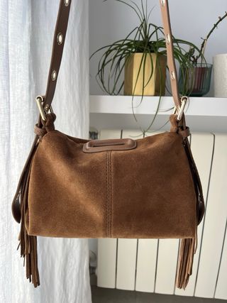 Bolso MAJE Miss M gamuza Camel