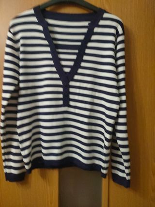 Jersey rayas azul-blanco mujer