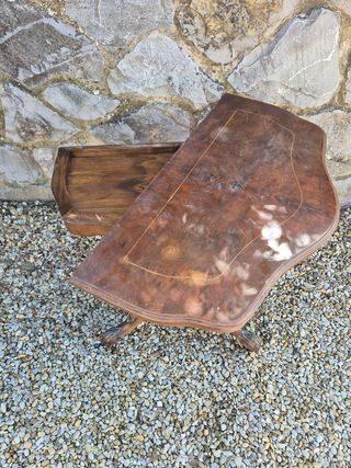 Tavolino da gioco in legno antico trasformabile