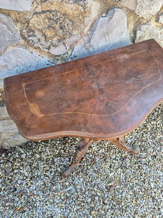 Tavolino da gioco in legno antico trasformabile
