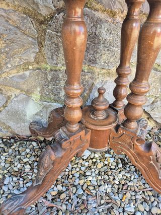 Tavolino da gioco in legno antico trasformabile