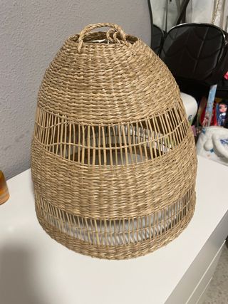 Lámpara mimbre ikea beige