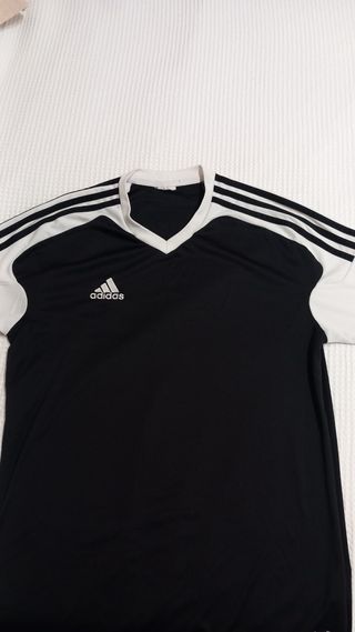 Camiseta ADIDAS negra y blanca - M, climalite