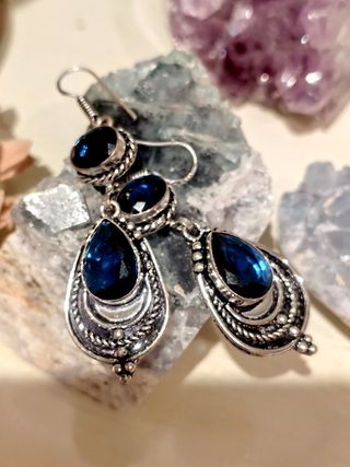 Pendientes de Plata y Tanzanita Natural 