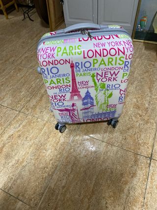 Maleta cabina avión, ruedas. Trolley. 40x19x56cm 