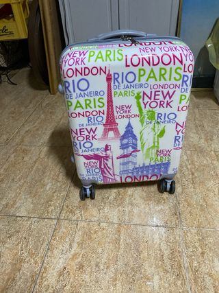 Maleta cabina avión, ruedas. Trolley. 40x19x56cm 