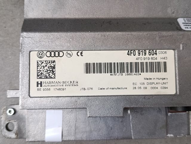 Pantalla Audi 4F0919604 y modulo AUDIO