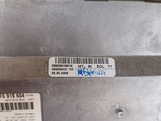 Pantalla Audi 4F0919604 y modulo AUDIO