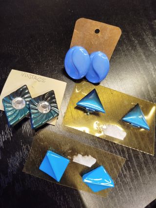 Orecchini vintage blu e verde
