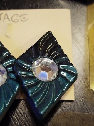 Orecchini vintage blu e verde