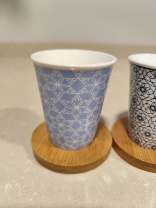 Juego 4 Vasos Té - Porcelana Azul