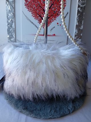 Borsa pelo bianco nero