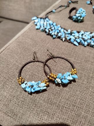 Collar y pendientes turquesa
