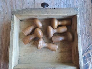 6 Pomelli legno vintage marrone